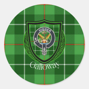 Galloway Scottish Clan Tartan & Wappen Runder Aufkleber