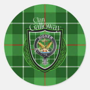 Galloway Scottish Clan Tartan & Wappen Runder Aufkleber