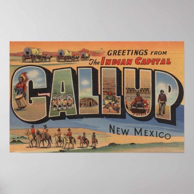 Gallup, New Mexico - Großbuchstaben Poster (Vorne)