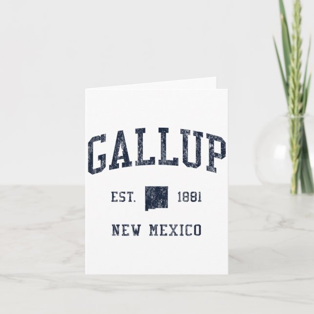 Gallup Nm Jn1 Vintage Athletic Blau Design  Karte (Vorderseite)