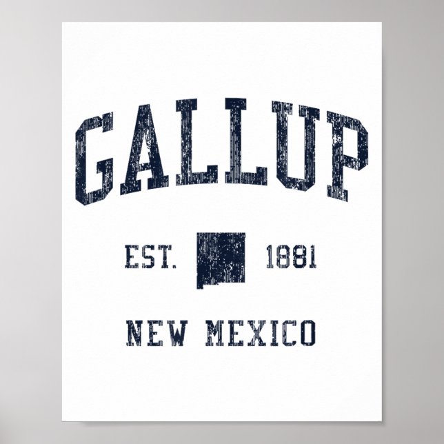 Gallup Nm Jn1 Vintage Athletic Blue Design  Poster (Vorne)