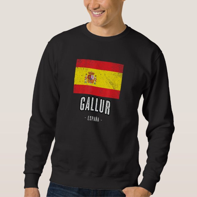 Gallur Spanien Es Flag Stadt Bandera Ropa Sweatshirt (Vorderseite)