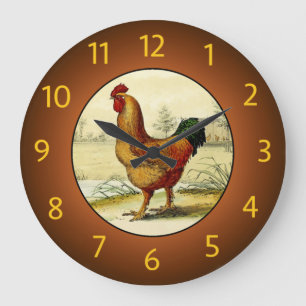 Gallus Domesticus (Rooster) Küche - Große Wanduhr