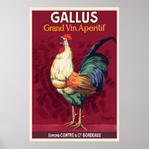 Gallus Grand Vin Aperitif Vintage Essen&Trinken Poster