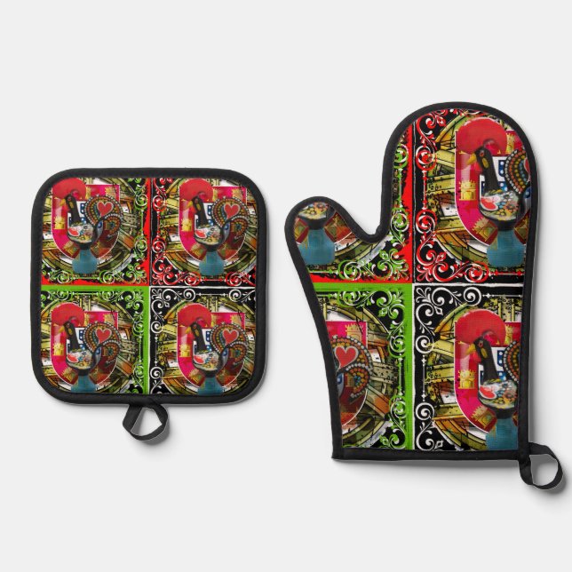 Galo de Barcelona Portugal Ofenhandschuh & Topflappen-Set (Vorderseite)