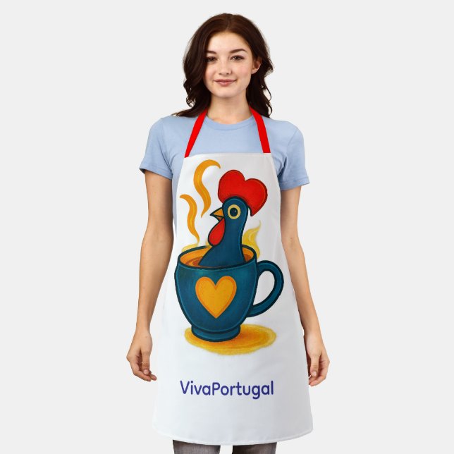 Galo de Barcelos Apron – Portuguese Rooster Pop Ar Schürze (Getragen)