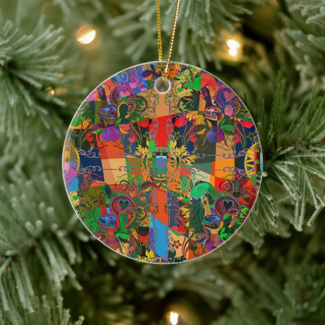 Galo de Barcelos, Portugal Keramik Ornament (Baum)