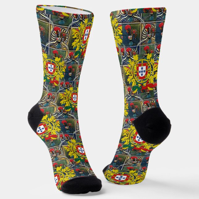 Galo de Barcelos, Portugal Socken (Gewinkelt)