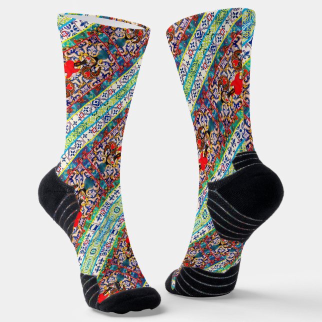 Galo de Barcelos, Portugal Socken (Gewinkelt)