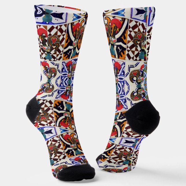 Galo de Barcelos, Portugal Socken (Gewinkelt)
