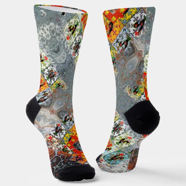 Galo de Barcelos, Portugal Socken (Gewinkelt)