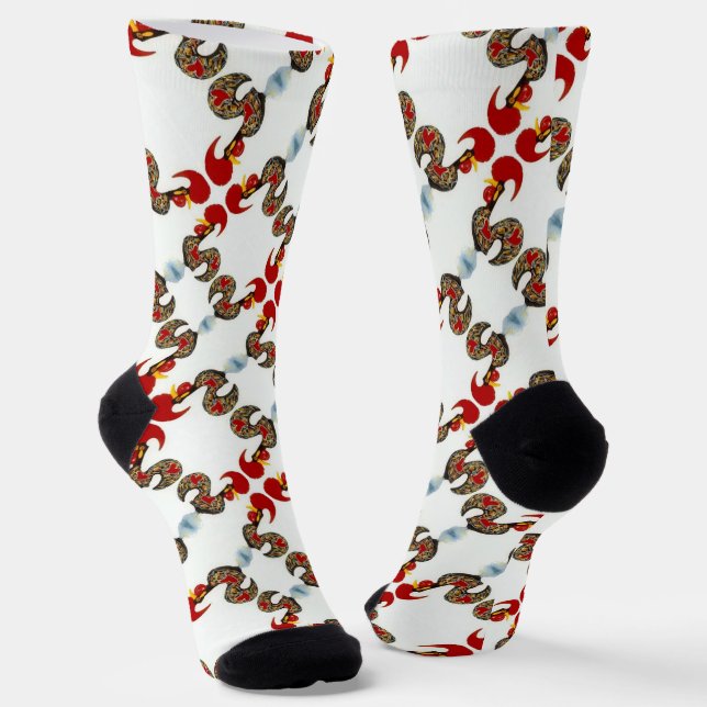 Galo de Barcelos, Portugal Socken (Gewinkelt)