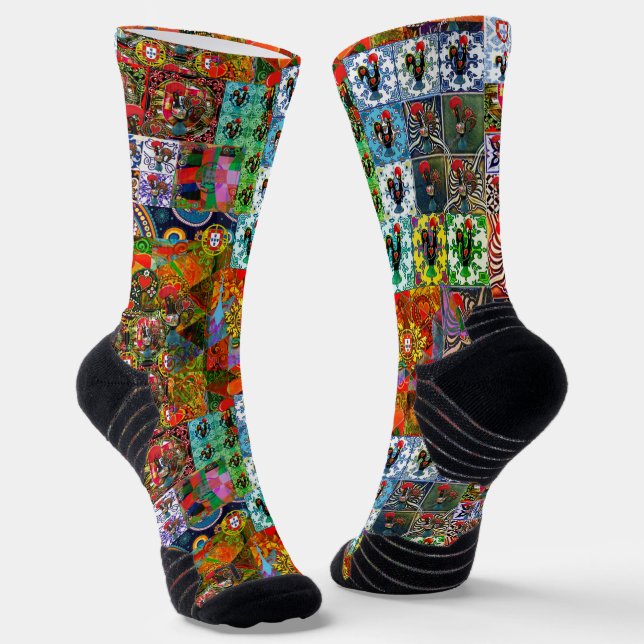 Galo de Barcelos, Portugal Socken (Gewinkelt)