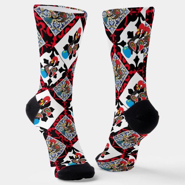 Galo de Barcelos, Portugal Socken (Gewinkelt)