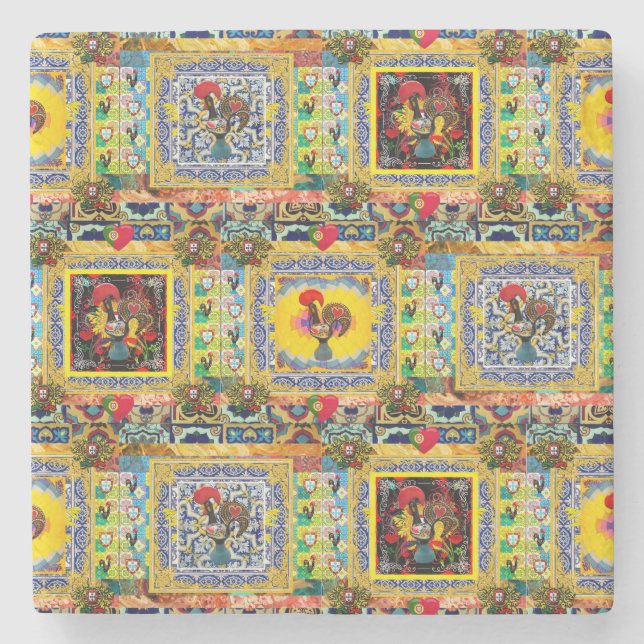 Galo de Barcelos, Portugal Steinuntersetzer (Vorderseite)