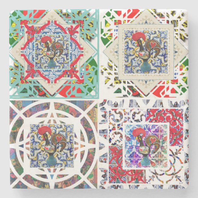 Galo de Barcelos, Portugal Steinuntersetzer (Vorderseite)