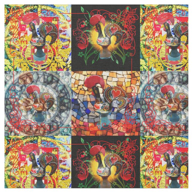 Galo de Barcelos, Portugal Stoff (Nahaufnahme)