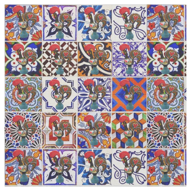 Galo de Barcelos, Portugal Stoff (Nahaufnahme)