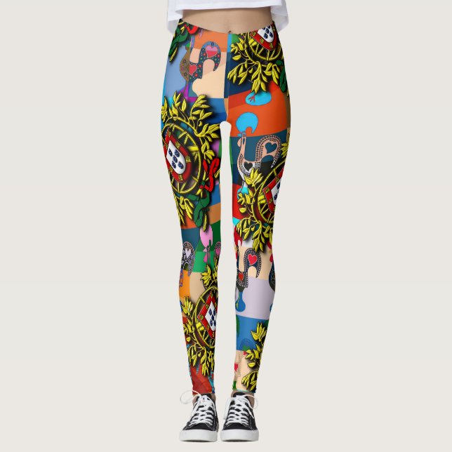 Galo de Barcelos, portugiesische Entwürfe Leggings (Vorderseite)