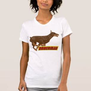 Galoppieren Dobermann-rot T-Shirt