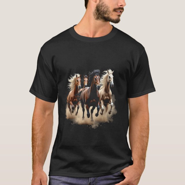 Galoppierende Pferde T-Shirt (Vorderseite)