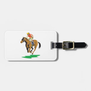 Galoppierender Jockey beim Pferderennen Gepäckanhänger
