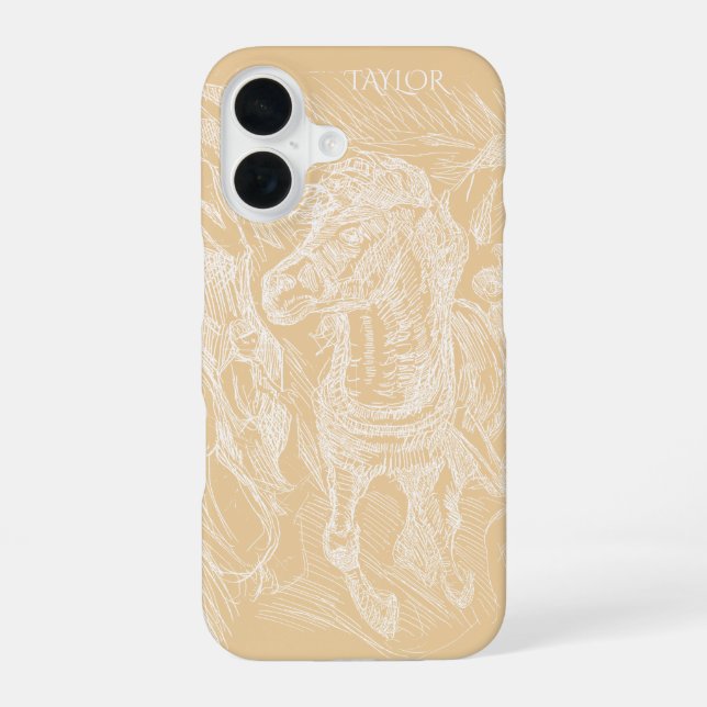 Galoppierendes Pferd – Edvard Munch – Personalisie iPhone 16 Hülle (Rückseite)