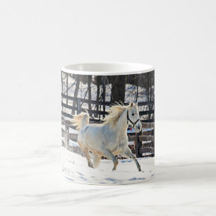Galoppierendes weißes Pferd Tasse