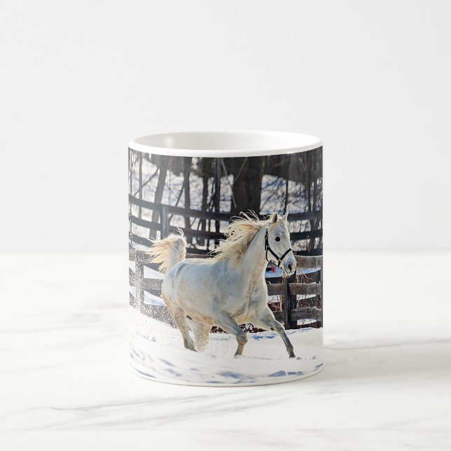 Galoppierendes weißes Pferd Tasse (Mittel)