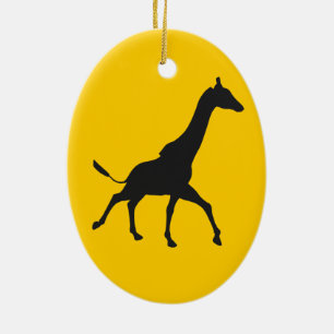 Galopping Giraffe-Silhouette Keramikornament