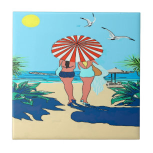 Gals on Beach Fliese