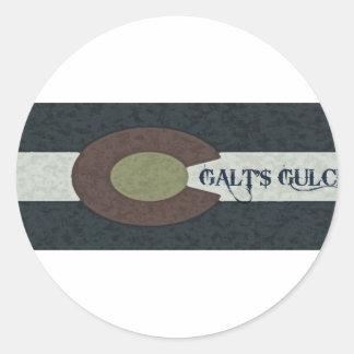 Galt's Gulch - rotes, weißes und blaues Combo-Desi Runder Aufkleber