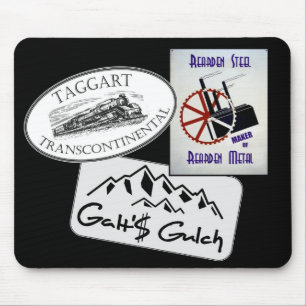 "Galts Gulch", "Taggart Transco…", "Rearden… " Mousepad