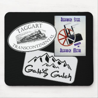 "Galts Gulch", "Taggart Transco…", "Rearden… " Mousepad