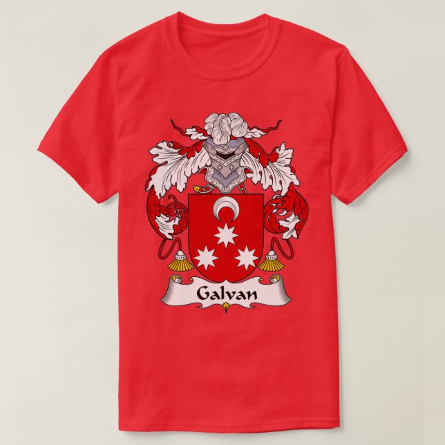 Galvan Coat of Arms Family Crest  T-Shirt (Design vorne)
