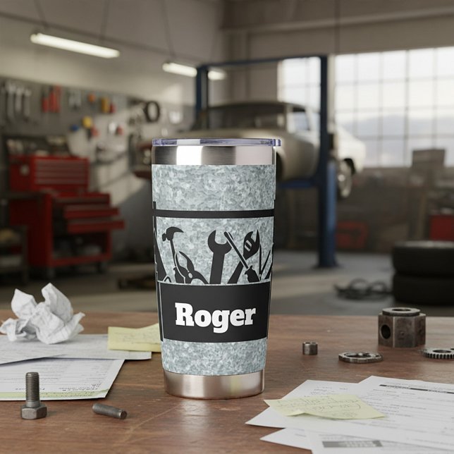 Galvanized metal with toolbox personalized thermobecher (Von Creator hochgeladen)