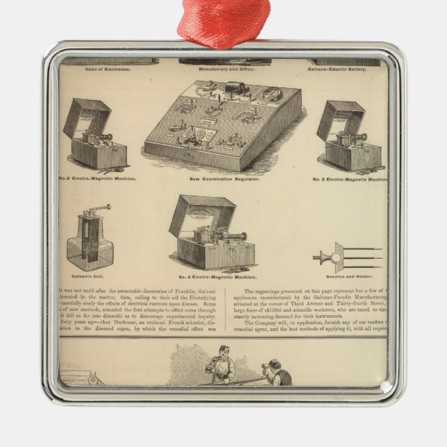 Galvano Faradic Manufacturing Company Bickford Silbernes Ornament (Vorne)