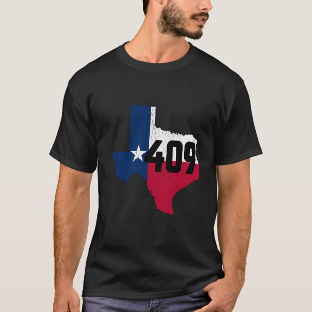 Galveston Area Code 409 Telefonnummer Texas Souven T-Shirt (Vorderseite)