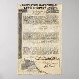 Galveston Bay und Texas Land Company Poster