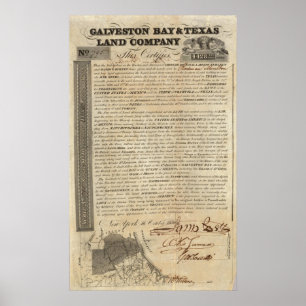 Galveston Bay und Texas Land Company Poster