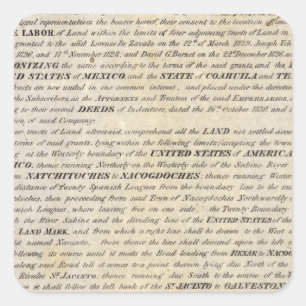 Galveston Bay und Texas Land Company Quadratischer Aufkleber