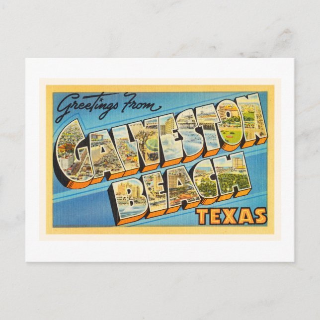 Galveston Beach Texas TX Vintage Travel Souvenir Postkarte (Vorderseite)