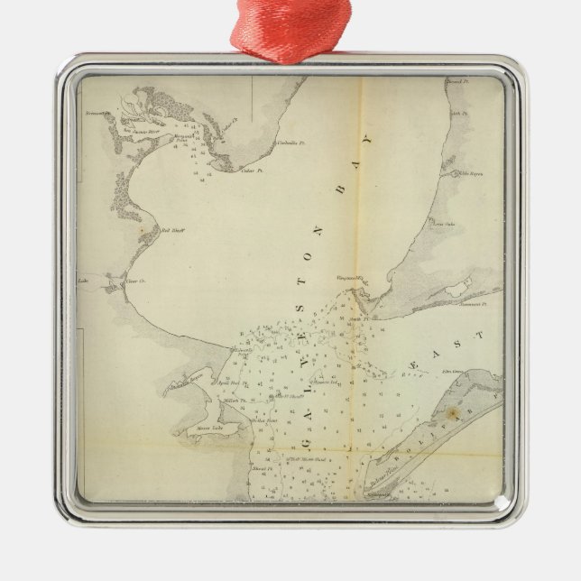 Galveston Bucht, Texas Silbernes Ornament (Vorne)