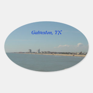 Galveston Insel, Texas Ovaler Aufkleber