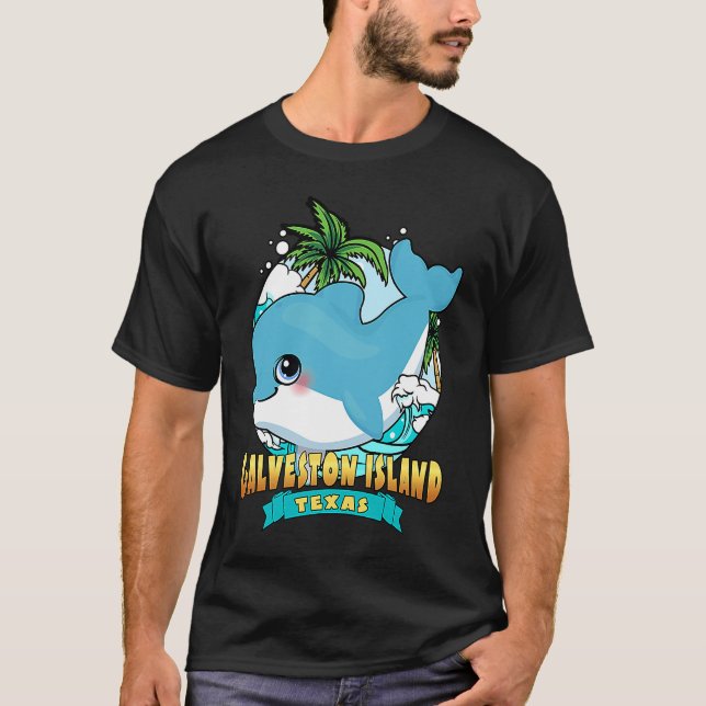 GALVESTON ISLAND TEXAS Cute Baby Dolphin Beach Sou T-Shirt (Vorderseite)