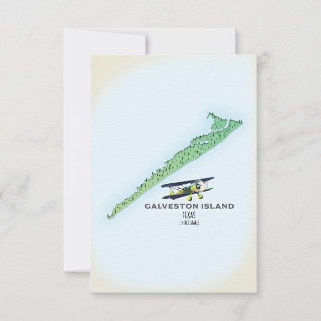 Galveston Island Texas USA-Karte (Vorderseite)