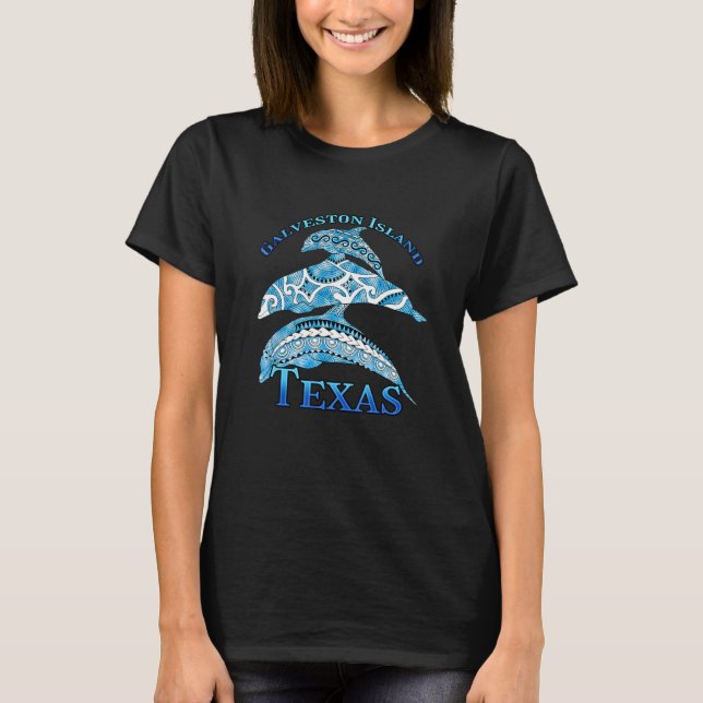 Galveston Island Texas Vacation Tribal Delphine T-Shirt (Vorderseite)
