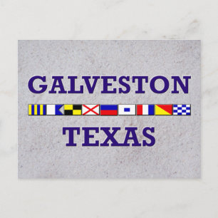 Galveston Nautical Flag - Sand Postcard Postkarte