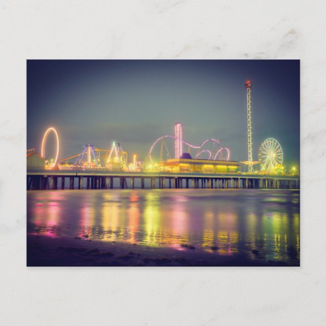 Galveston Pleasure Pier Postkarte (Vorderseite)