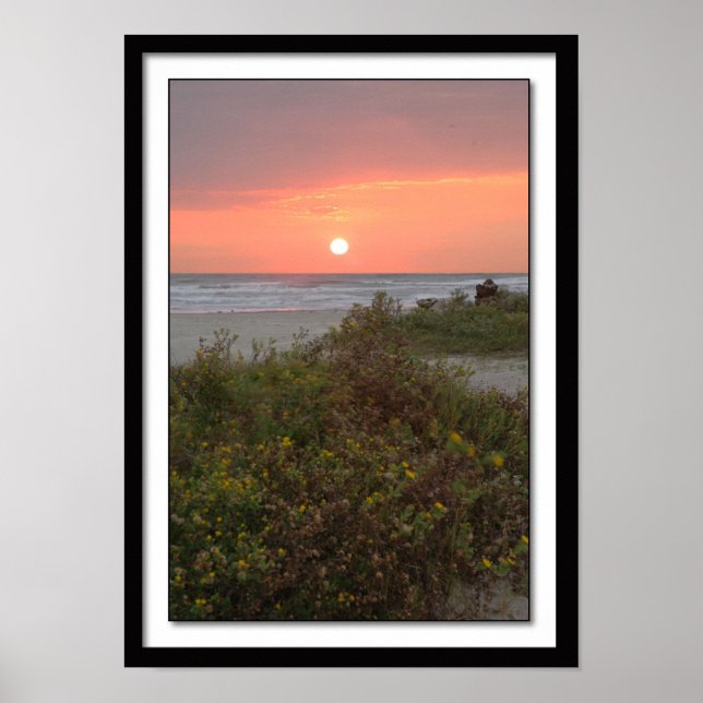 Galveston Sunrise am East Beach Poster (Vorne)